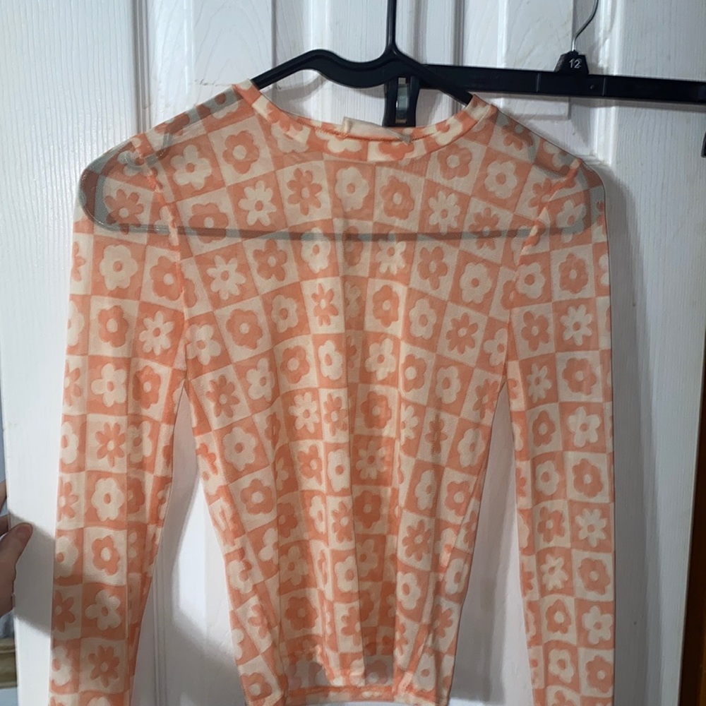 Orange mesh shirt